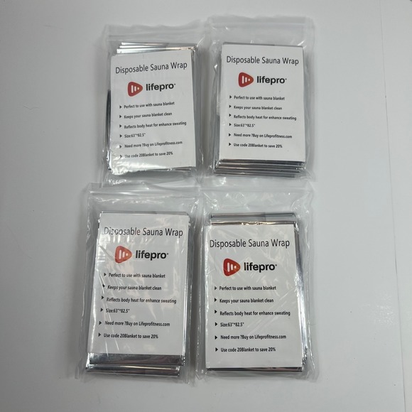 Lifepro Other - Lifepro Disposable Sauna Wrap Unisex Silver New 4 Pack Heat Reflective 63x82.5